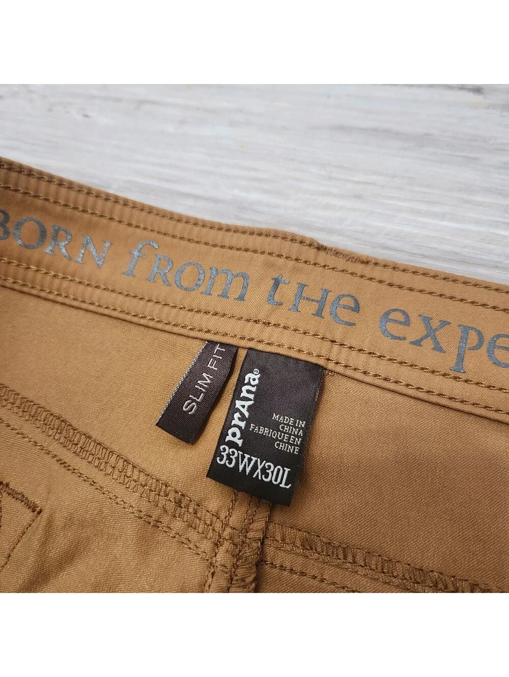 Prana Zion Slim Fit Pants Size 33 X 30 Brown Stretch Breathe